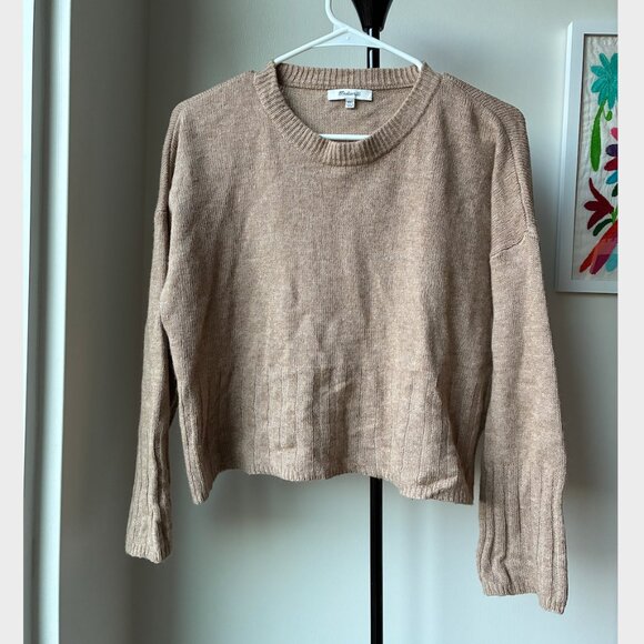 Madewell Light Brown Ayres Wide-Sleeve Pullover Sweater - Size XXS - Picture 5 of 13